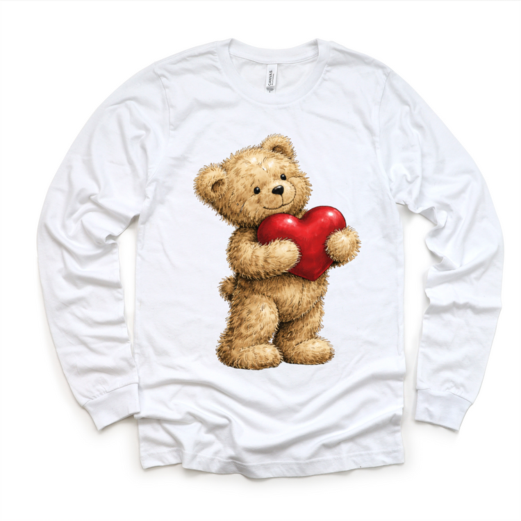 Teddy Bear Holding A Heart Valeintine's Day Shirt - Valeintine Tee