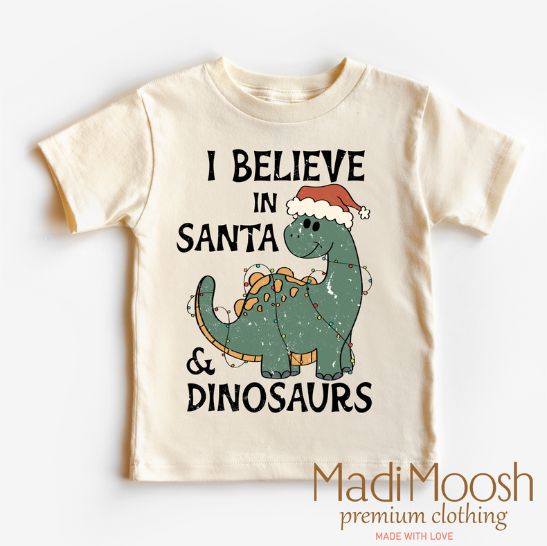 I Believe In Santa And Dinosaurs Christmas Shirt - Christmas Shirt