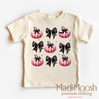 Cute Halloween Pumpkins And Bows graphic T-shirt by Madi Moosh