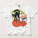 Spooky Vibes black cat Halloween shirt in white