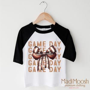 Football and Bows Game Day Shirt - Football Tee