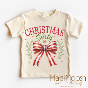 Christmas Girly Bow Shirt - Christmas Tee