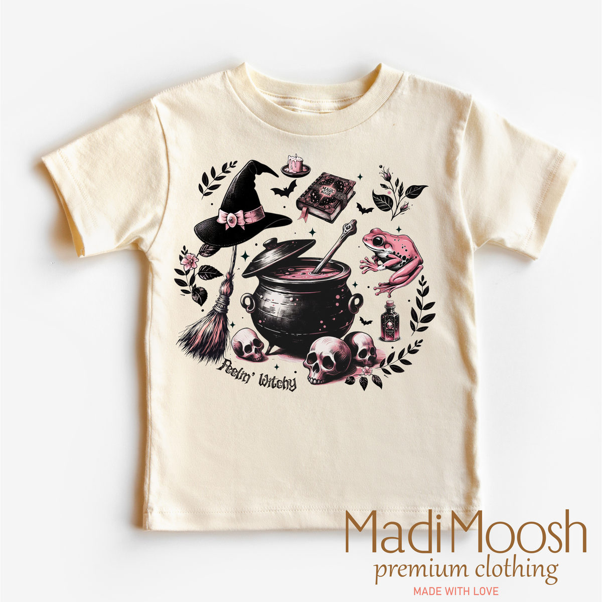 Feeling Witchy Halloween graphic T-shirt by Madi Moosh