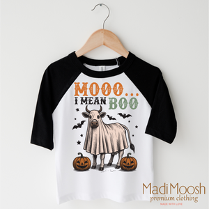 Moo I Mean Boo Retro Halloween Shirt - Country Halloween Tee