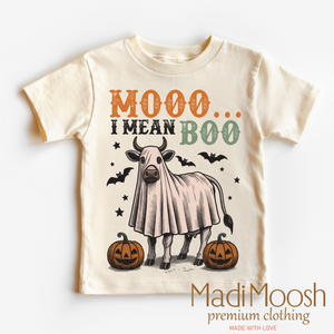 Moo I Mean Boo Retro Halloween Shirt - Country Halloween Tee