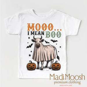 Moo I Mean Boo Retro Halloween Shirt - Country Halloween Tee