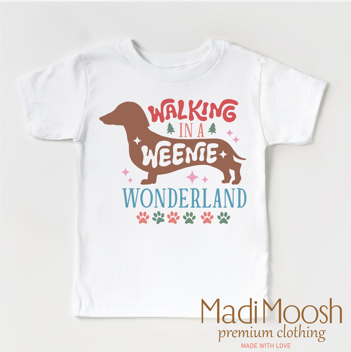 Walking Through a Weenie Wonderland White kids T-shirt