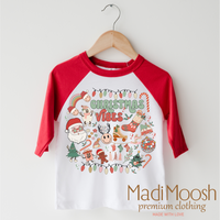 Christmas Vibes design on a red-accented shirt.
