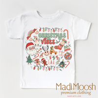 Christmas Vibes design on a white garment.