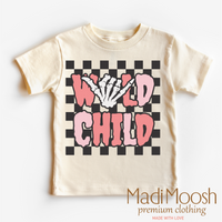 Wild Child Halloween design on a natural garment.