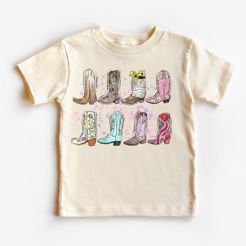 Cowgirl Boots Counry Western Shirt -  Girls Cowboy Boots Tee