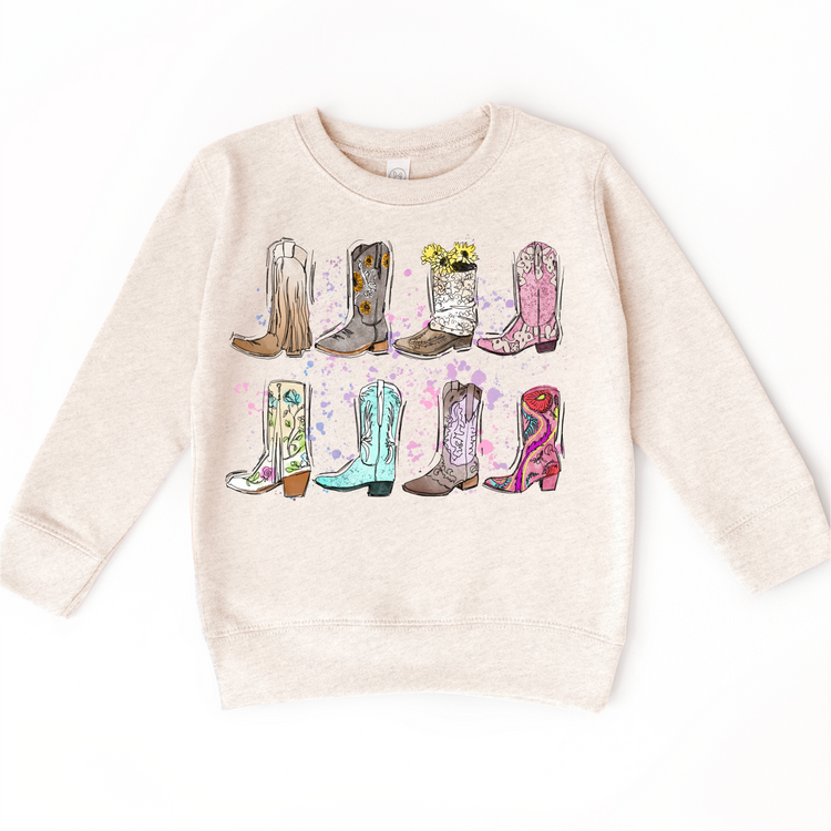 Cowgirl Boots Counry Western Shirt -  Girls Cowboy Boots Tee