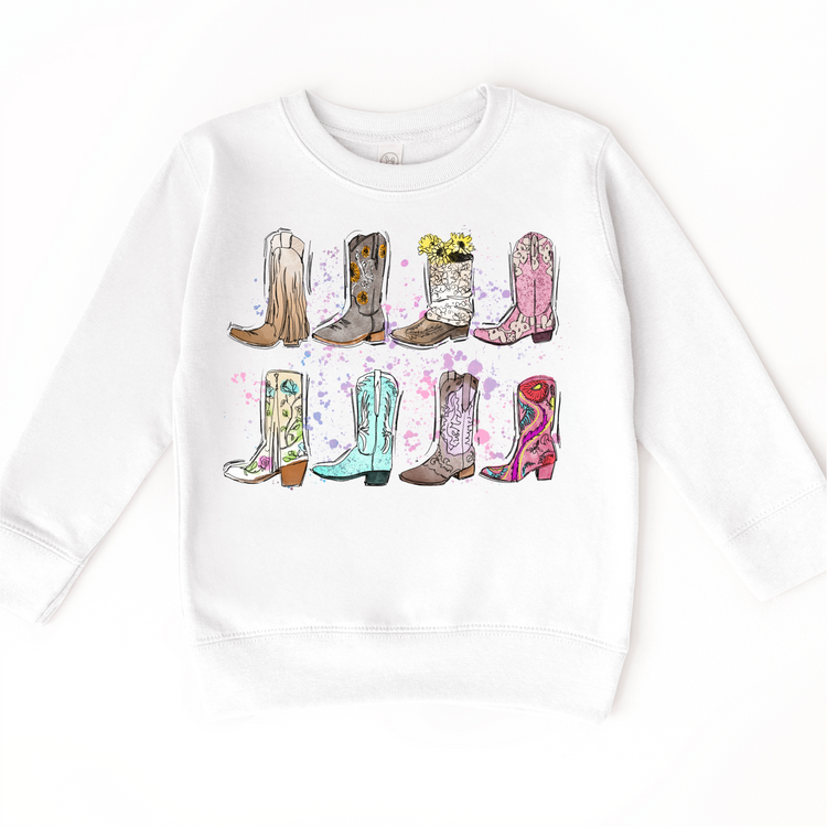 Cowgirl Boots Counry Western Shirt -  Girls Cowboy Boots Tee