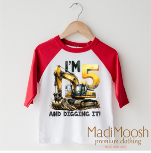 I'm Digging Being Five Birthday Shirt - 5th Birthday Tee