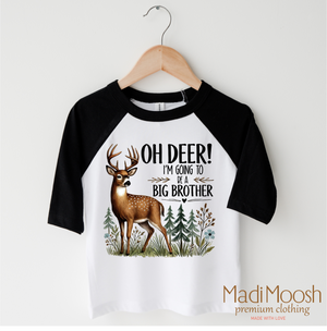 Oh Deer I'm Going To Be A Big Brother Shirt - Birth Announcement Tee