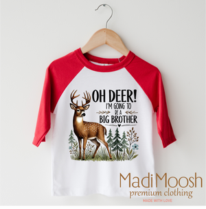 Oh Deer I'm Going To Be A Big Brother Shirt - Birth Announcement Tee