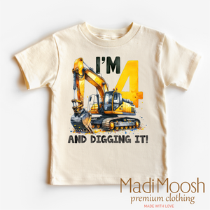 I'm Four And Digging It Shirt - Boys Birthday Tee