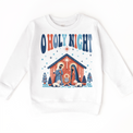 O Holy Night Christmas on white kids sweatshirt