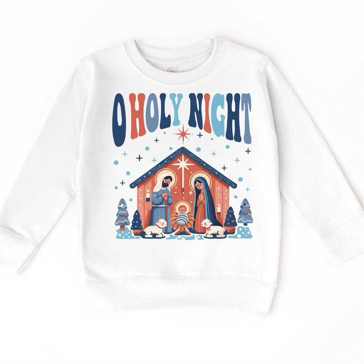 O Holy Night Christmas on white kids sweatshirt