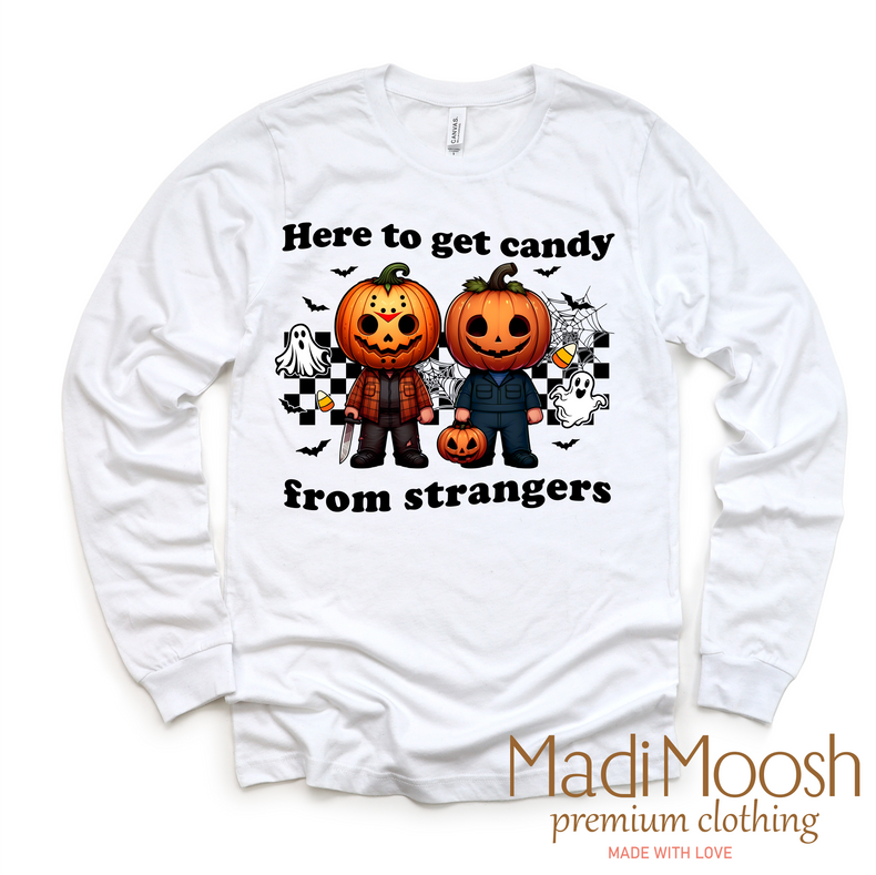 Trick Or Treat Halloween Tee - Long Sleeve White Shirt