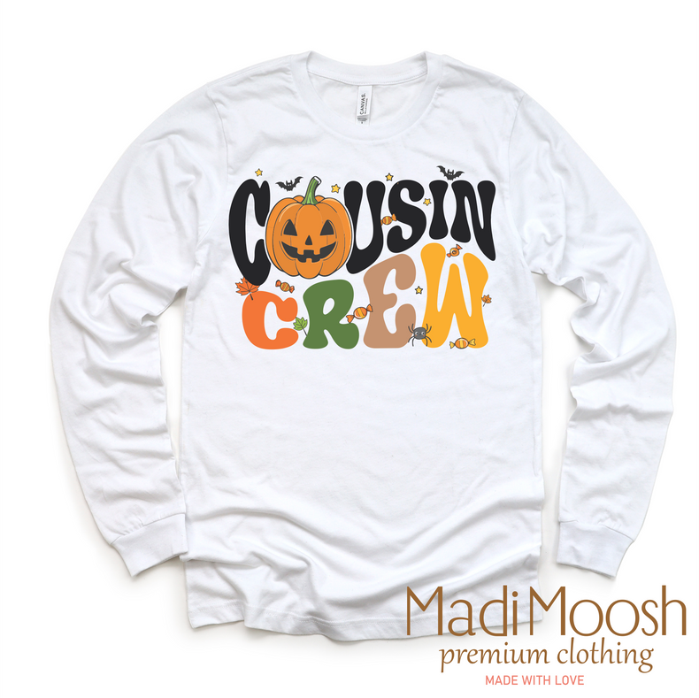 Halloween Cousin Crew Tee - Long Sleeve White Shirt