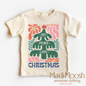 Boho Joy Peace Love Christmas Shirt - Boho Christmas Tee