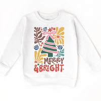 Boho Merry And Bright Christmas on white kids sweatshirt