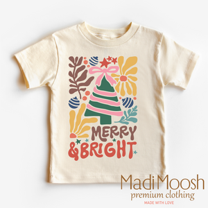 Boho Merry And Bright Christmas Shirt - Boho Christmas Tee