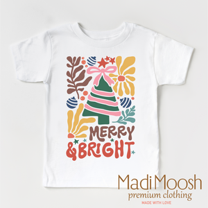 Boho Merry And Bright Christmas Shirt - Boho Christmas Tee