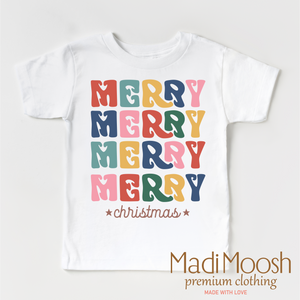 Boho Merry Merry Merry Christmas Shirt - Boho Christmas Tee