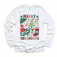 Boho Merry Christmas, Long Sleeve Tees & Sweatshirts graphic T-shirt by Madi Moosh