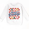 Boho Season's Greeting Christmas white kids sweatshirt