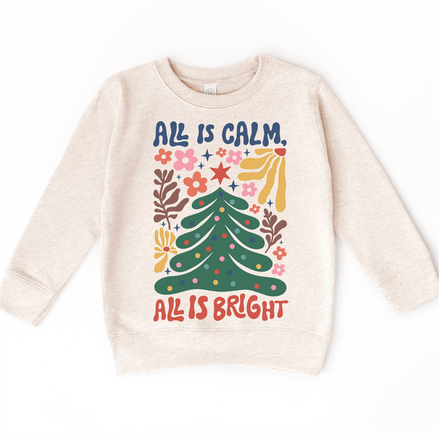 Boho All Is Calm All Is Bright Christmas Shirt -  Long Sleeve Tees & Sweatshirts