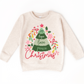 Boho Joy Hope Love Peace Christmas on natural kids sweatshirt