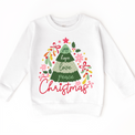 Boho Joy Hope Love Peace Christmas on white kids sweatshirt