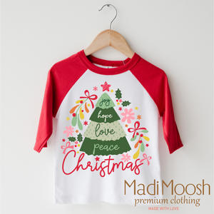 Boho Christmas Shirt - Love Joy Hope Peace Christmas Tee