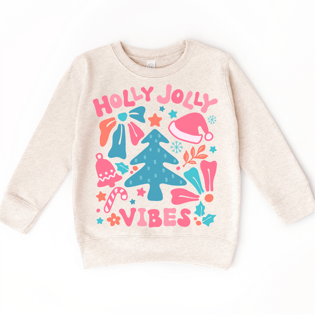 Boho Holly Jolly Vibes Christmas Shirt -  Long Sleeve Tees & Sweatshirts
