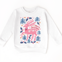 Boho Reindeer Christmas on white kids sweatshirt
