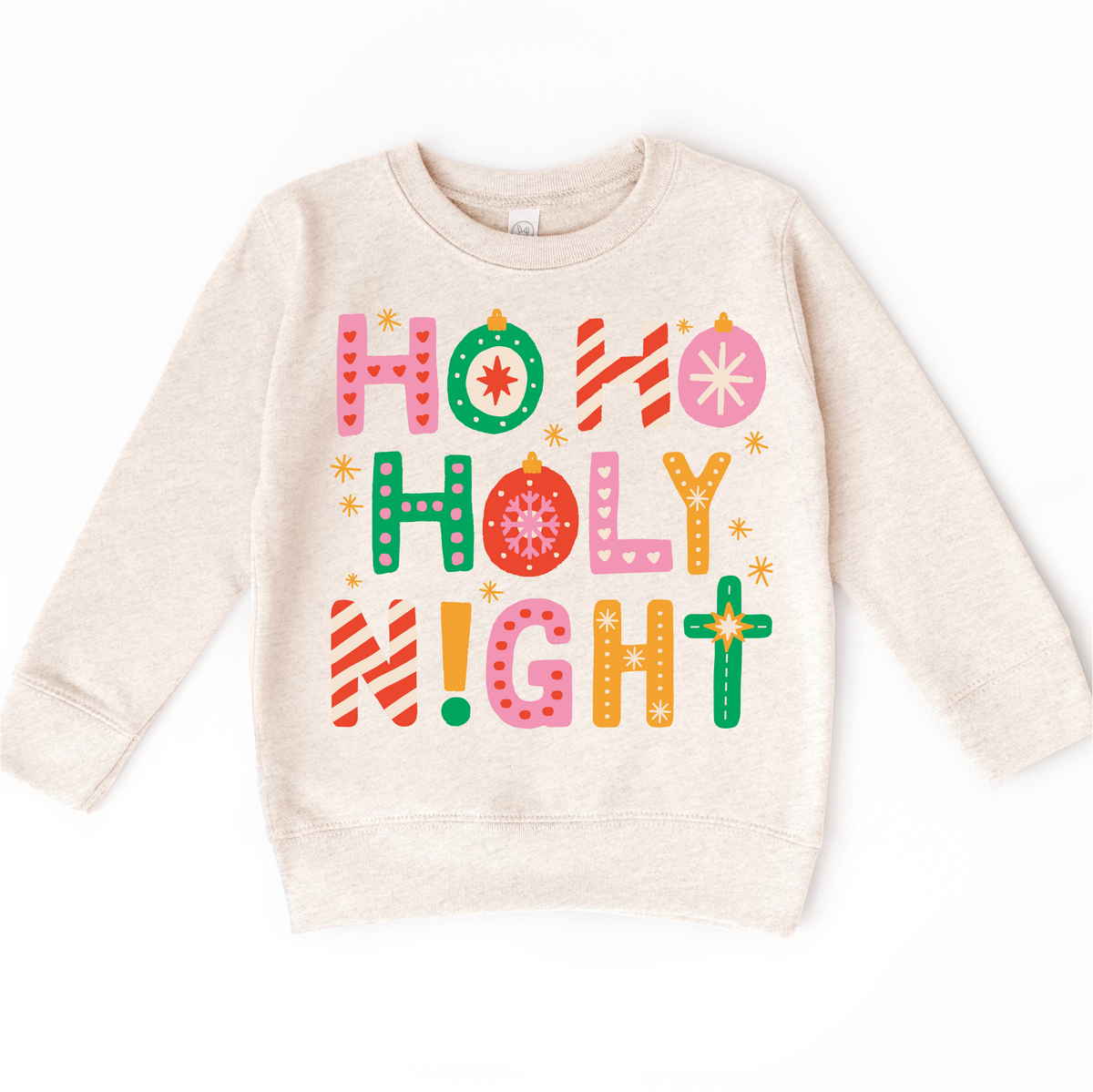 Ho Ho Holy Night Christmas, Christian graphic T-shirt by Madi Moosh