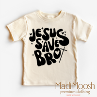 Jesus Saves Bro, Kids Christian graphic T-shirt by Madi Moosh