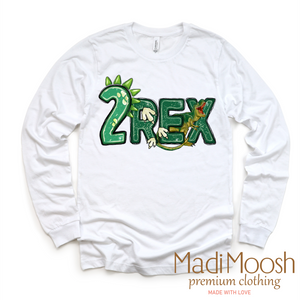 Two Rex Boys Birthday Shirt - T-Rex Birthday Tee