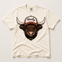Howdy Highland cow western shirt in ivory
