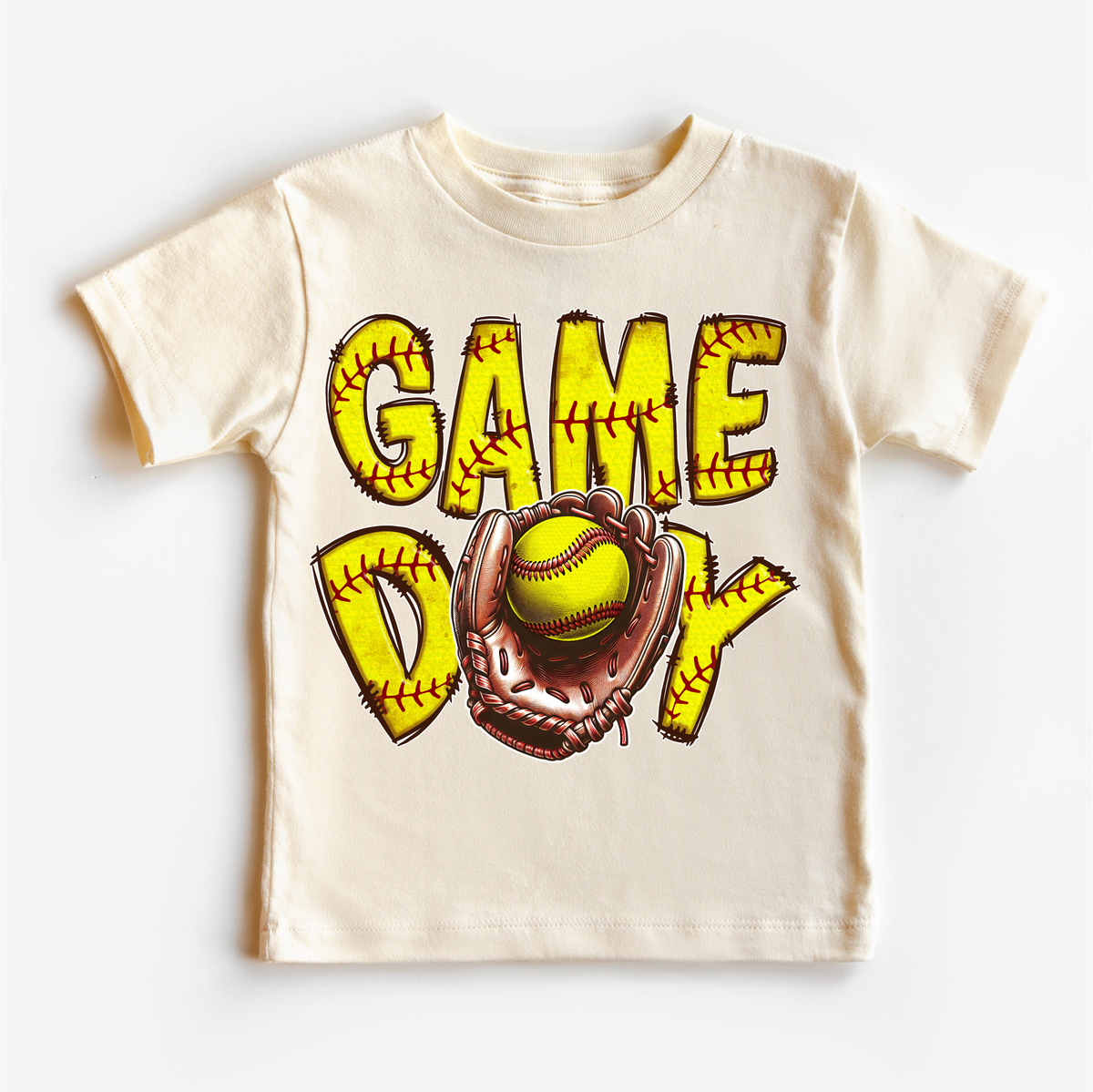 Game Day Softball Sports design on a natural garment.