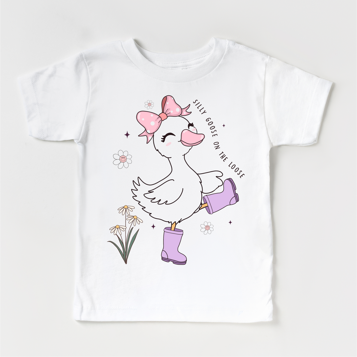 Girls Silly Goose On The Loose Shirt - Funny Kids Tee - Madi Moosh Boutique