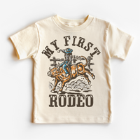 My First Rodeo Birthday, Kids Western graphic T-shirt by Madi Moosh