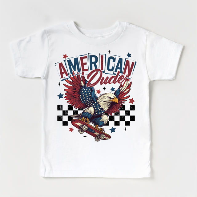 American Dude Retro Skate July 4th Shirt - Independence Day Tee