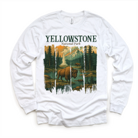 Yellowstone Natural Park design on a long sleeve shirt.