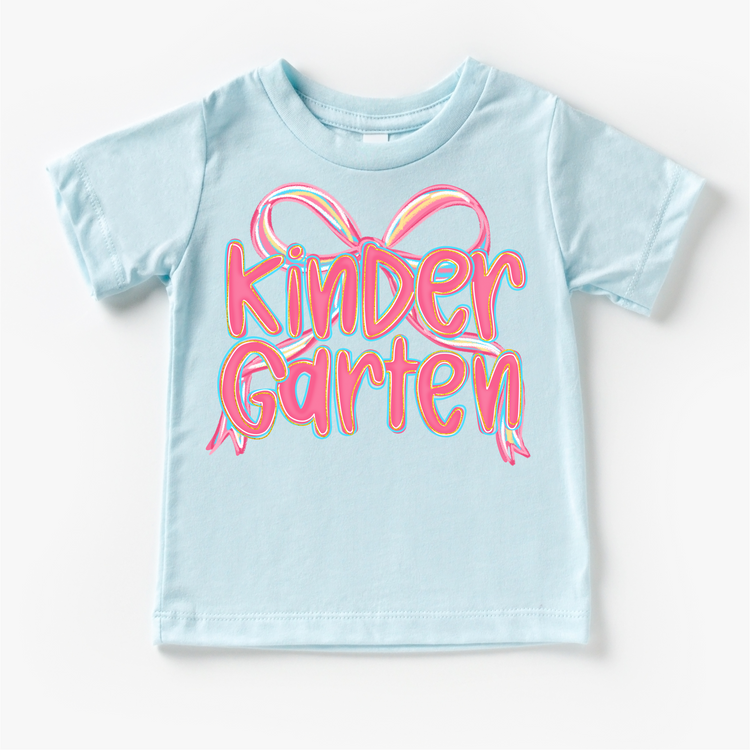 Back to School Kindergarten Bow Shirt - Girls First Day Of School Tee