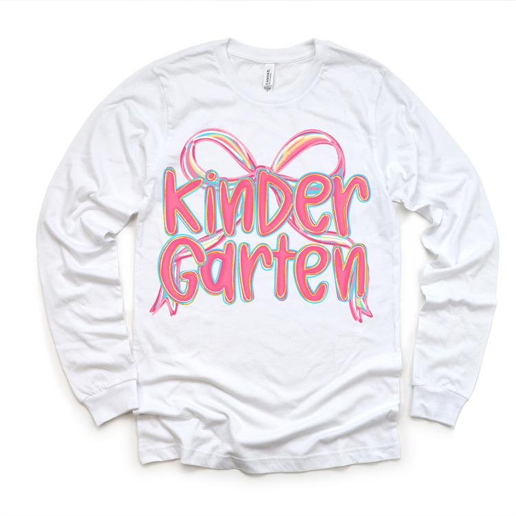 Back to School Kindergarten Bow Shirt - Girls First Day Of School Tee