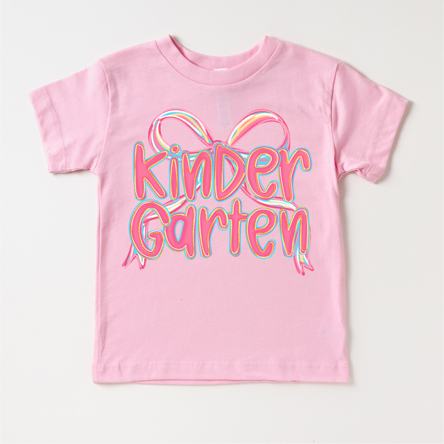 Back to School Kindergarten Bow Shirt - Girls First Day Of School Tee